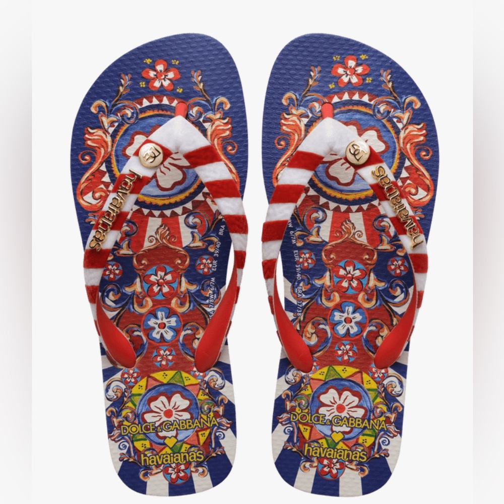 Dolce & Gabbana x Havaianas Carretto Siciliano Flip Flops Sandals